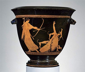  Diana and Actaeon, Attic Vase by Painter of Pan